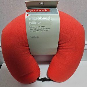 BRAND NEW Embark Microbead Travel Neck Pillow Orange - 11" L x 10" W
